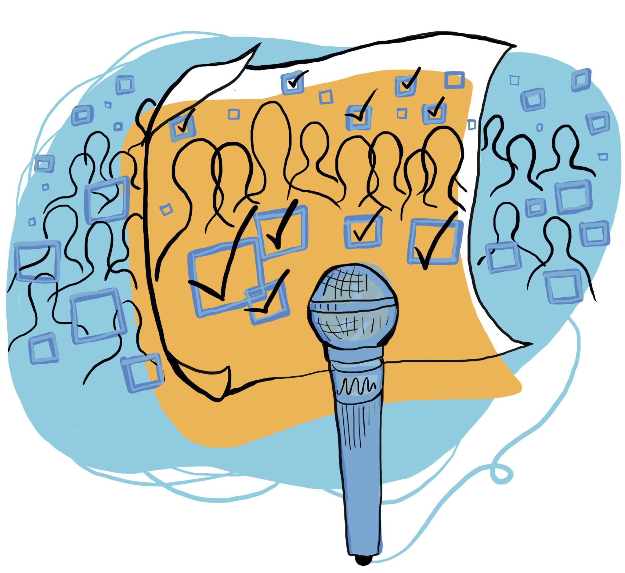 the census and a microphone
