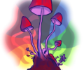 rainbow colorful shroomz drawing