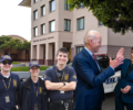 three CSOs standing next to Kamala Harris and Joe Biden